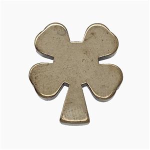 Hematite Clover Decoration No-Hole, approx 17-18.5mm