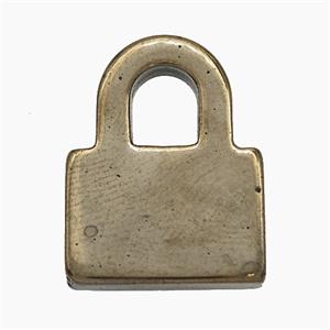 Hematite Lock Pendant, approx 18-23mm