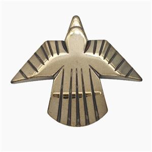 Hematite Peace Birds Decoration No-Hole, approx 33-38mm