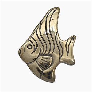 Hematite Fish Decoration No-Hole, approx 26-35mm