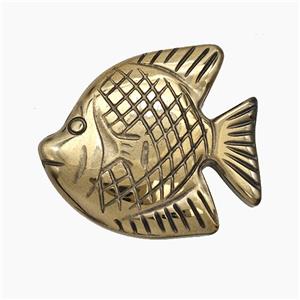 Hematite Fish Decoration No-Hole, approx 27-30mm