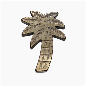 Hematite Coconut Tree Pendant Palm, approx 30-42mm