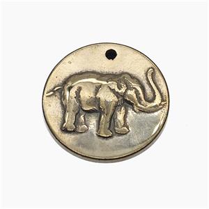 Hematite Elephant Pendant, approx 32mm