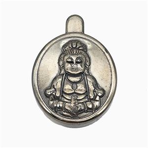 Hematite Buddha Decoration No-Hole, approx 28-40mm