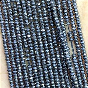 Black Hematite Beads Faceted Rondelle, approx 1.5x3mm