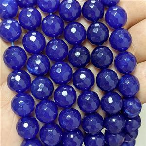 Blue Jade Beads Dye Faceted Round, approx 12mm