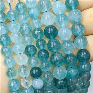 Teal Quartzite Jade Round Beads Smooth Dye, approx 12mm