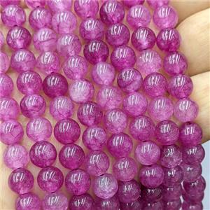 Hotpink Quartzite Jade Round Beads Smooth Dye, approx 8mm
