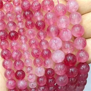 Red Quartzite Jade Round Beads Smooth Dye, approx 14mm