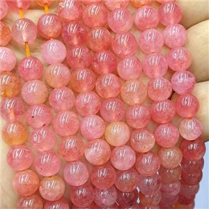 Red Quartzite Jade Round Beads Smooth Dye, approx 14mm