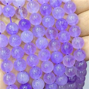 Purple Quartzite Jade Round Beads Smooth Dye, approx 10mm