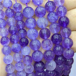 Purple Quartzite Jade Round Beads Smooth Dye, approx 10mm