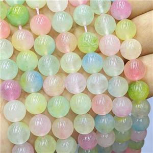 Quartzite Jade Round Beads Smooth Dye Mixed Color, approx 8mm