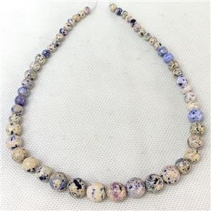 Natural River Jasper Graduated Beads Purple Dye Smooth Round, approx 6-12mm