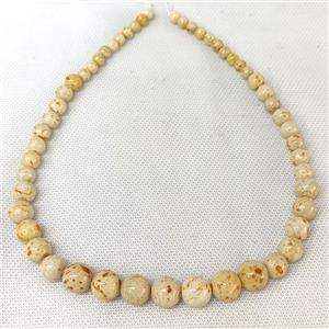 Natural River Jasper Graduated Beads Yellow Dye Smooth Round, approx 6-12mm