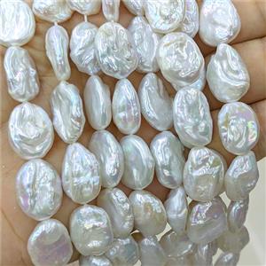 Baroque Style White Pearl Beads Freeform, approx 13-18mm