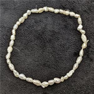 Natural White Pearl Bracelet Stretchy, approx 3-5mm