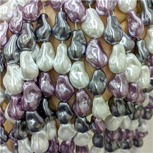Baroque Style Pearlized Shell Beads Freeform Mixed Color, approx 15-20mm