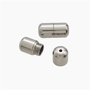 Raw Stainless Steel Cord End Screw, approx 6x12mm,1mm hole