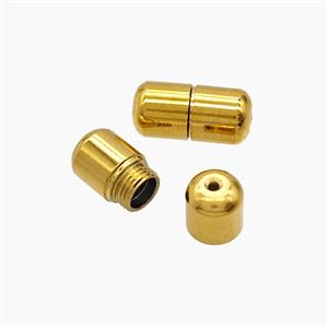 Stainless Steel Cord End Screw Gold plated, approx 6x12mm,1mm hole