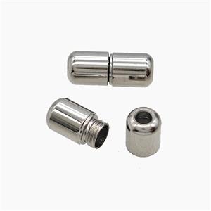Raw Stainless Steel Cord End Screw, approx 6x12mm, 2mm hole