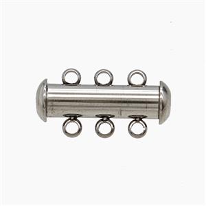 Raw Stainless Steel Clasp 3Strings Magnetic, approx 10-20mm