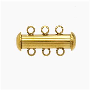 Stainless Steel Clasp 3Strings Magnetic Gold plated, approx 10-20mm
