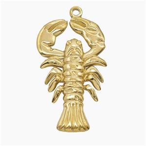Stainless Steel Crab Pendant Gold plated, approx 20-35mm