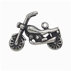 304 Stainless Steel Motorcycle Pendant Antique Silver, approx 20-28mm