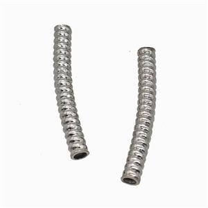 Raw Stainless Steel Tube Beads Curving Large Hole, approx 4-30mm, 3mm hole