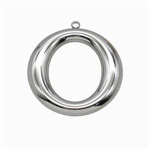 Raw Stainless Steel Rings Pendant Circle, approx 35mm