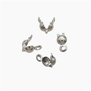 Raw Stainless Steel Beadtips For Ballchain, approx 4mm