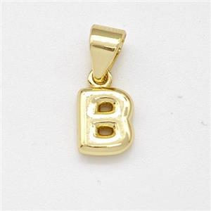 Stainless Steel Letter-B Pendant Gold Plated, approx 6-7mm