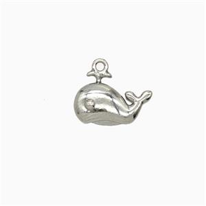 Raw Stainless Steel Dolphin Pendant, approx 7-11mm