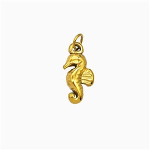 Stainless Steel Seahorse Pendant Gold Plated, approx 6.5-11mm