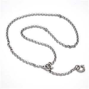 Raw Stainless Steel Necklace Chain, approx 4.5mm, 55cm length