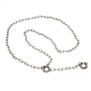 Raw Stainless Steel Necklace Chain, approx 4x8mm, 1mm, 55cm length