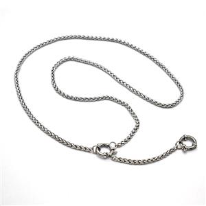 Raw Stainless Steel Necklace Chain, approx 3mm, 54cm length