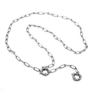 Raw Stainless Steel Necklace Chain, approx 4.5-10mm, 55cm length