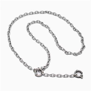 Raw Stainless Steel Necklace Chain, approx 5-7mm, 54cm length