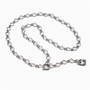 Raw Stainless Steel Necklace Chain, approx 8-11mm, 55cm length