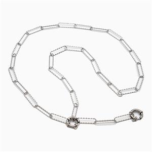 Raw Stainless Steel Necklace Chain, approx 5-20mm, 56cm length