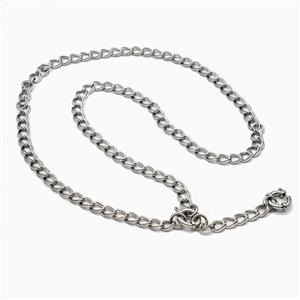 Raw Stainless Steel Necklace Chain, approx 6.5mm, 55cm length