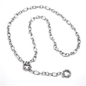 Raw Stainless Steel Necklace Chain, approx 5.5mm, 55cm length