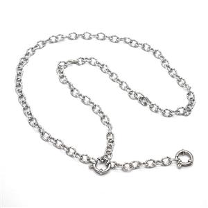 Raw Stainless Steel Necklace Chain, approx 6-8mm, 56cm length
