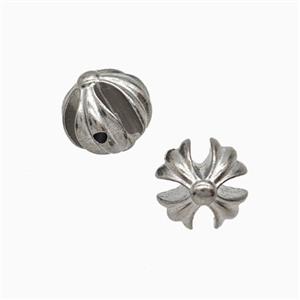 Raw Stainless Steel Round Beads, approx 9mm