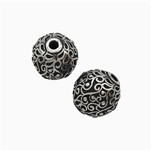 Stainless Steel Round Beads Antique Silver, approx 10mm
