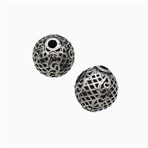 Stainless Steel Round Beads Antique Silver, approx 10mm