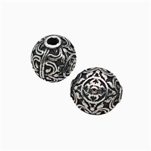 Stainless Steel Round Beads Antique Silver, approx 10mm