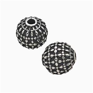 Stainless Steel Round Beads Antique Silver, approx 10mm